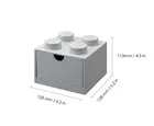 LEGO, Brick 4, pojemnik klocek z szufladą, jasny szary