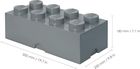 LEGO, Brick 8, pojemnik klocek, szary