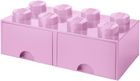 LEGO, Brick 8, pojemnik klocek z dwoma szufladami, różowy