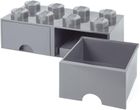 LEGO, Brick 8, pojemnik klocek z dwoma szufladami, szary