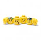 LEGO, Zestaw 4 mini głów, pojemniki