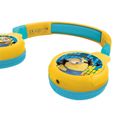 Lexibook, Minionki, składane słuchawki, 2w1, Bluetooth i przewodowe, z zabezpieczeniem głośności