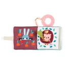 Lilliputiens, Kotka Jeanne, mini-książeczka wielofunkcyjna z szeleszczącą folią i gryzakiem, 6m+