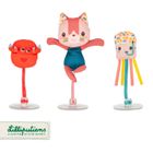 Lilliputiens, Kotka Jeanne, zestaw 3 zabawek do kąpieli z przyssawkami, 3m+