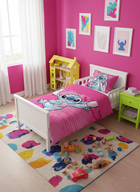 Lilo i Stitch 2-częściowy komplet pościeli bawełnianej, 100-135 cm