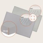 Lionelo, bambusowe prześcieradło z gumką, biały/szary, 60-118 cm, 2 szt.