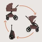 Lionelo, Freya, wózek wielofunkcyjny, składana gondola, 2w1, brown chocolate