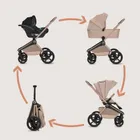 Lionelo, Freya, wózek wielofunkcyjny, składana gondola, 3w1, beige sand