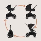 Lionelo, Freya, wózek wielofunkcyjny, składana gondola, 3w1, black onyx