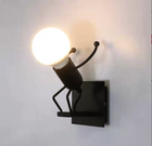Loft, lampa ścienna, kinkiet, pojedyńczy, czarna