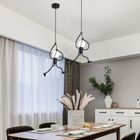 Loft, lampa sufitowa LED typ. I, ludzik, humanoid, czarna