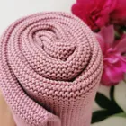 LullaLove, całoroczny koc bambusowo-bawełniany, skandynawski splot, piwonia, 120-100 cm