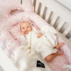 LullaLove, całoroczny koc bambusowy, skandynawski splot, kokos, 80-100 cm