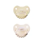 Luu Kids, zestaw: smoczek, Creamy Lemon + smoczek, American Cream, 0-3 m, 2 szt.