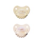 Luu Kids, zestaw: smoczek, Creamy Lemon + smoczek, American Cream, 3-6 m, 2 szt.