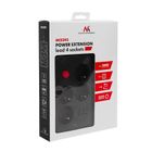 Maclean, listwa zasilająca, 4 gniazda, 3xUSB, 110-240V, AC 50/60HZ, 2.1A, 2500W, czarna, 3m, MCE393 B