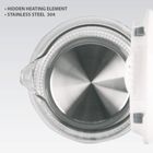 Maestro, czajnik elektryczny, szklany, szary, 1,7l, 2200W, MR-056