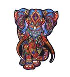 Maksik, puzzle drewniane, słoń indyjski, 132 elementów