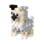 Marioinex, Mini Waffle, Pocket Pets Puppies, Owczarek Szetlandzki, klocki konstrukcyjne, 49 elementów