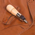 Maximex, szydło do szycia ręcznego z drewnianą rączką, 2 zapasowe szpulki