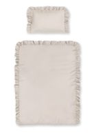 Mayamoo, pościel 2-częściowa z falbaną, beżowa, 90-120 cm