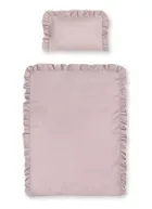 Mayamoo, pościel 2-częściowa z falbaną, różowa, 100-135 cm