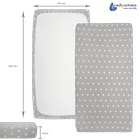 Medi Partners, Gwiazdki, prześcieradło z gumką, szare, 60-120 cm