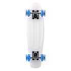 Meteor, deskorolka plastikowa z kółkami LED, transparentna