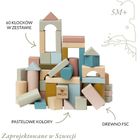 Micki, klocki drewniane, pastelowe, 60 szt.