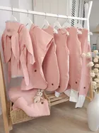 MimiNu, Avi, muślinowy śpiworek na suwak, pudrowy róż, letni, TOG 0.5, rozmiar 74cm, 3-12m