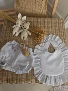 MimiNu, Bloomersy, muślinowe majtki na pieluchę, szary, rozmiar M, 1-4 l.