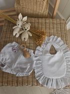 MimiNu, Bloomersy, muślinowe majtki na pieluchę, szary, rozmiar S, 0-1 l.