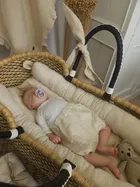 MimiNu, kokon, muślinowa poduszka ergonomiczna, ciepły beż