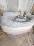 MimiNu, muślinowy kokon niemowlęcy, jeans