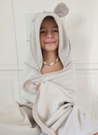 MimiNu, okrycie kąpielowe z kapturkiem, termofrotte, zimna mięta, 85-120 cm