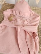 MimiNu, otulacz do wózka, fotelika samochodowego, 90-90 cm, falbanka, muślin, pudrowy róż, TOG 0.5-1.0