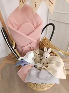 MimiNu, pieluszka muślinowa, pudrowy róż, 30-30 cm, 2 szt.