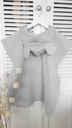 MimiNu, ponczo plażowe, szybkoschnące, rozmiar 1-4, muślin, szary