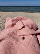 MimiNu, ponczo plażowe, szybkoschnące, rozmiar 4-7, muślin, pudrowy róż