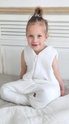 MimiNu, śpiworek z nogawkami, muślin, śmietanka, całoroczny, TOG 2-2.5, rozmiar S, 1-2,5 l