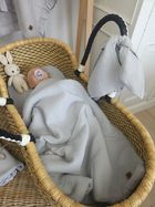 MimiNu, szmatka sensoryczna muślinowa, szary, 30-30 cm