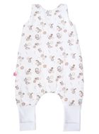 Motherhood, bawełniany śpiworek ocieplany, z nogawkami, TOG 2, szare guziki, 12-18m