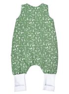 Motherhood, bawełniany śpiworek ocieplany, z nogawkami, TOG 2, zielone listki, 12-18m