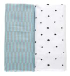 Motherhood, otulacze flanelowe premium, płotek niebieski, 80-120 cm, 2 szt.