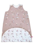 Motherhood, Zip-A-Round, bawełniany śpiworek, 2w1, TOG 2, różowe guziki, 3-18m