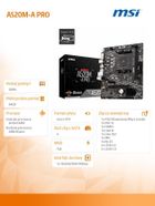 MSI, płyta główna, A520M-A PRO AM4 2DDR4 DVI/HDMI USB 3.2 mATX