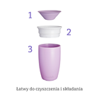 Munchkin, Miracle 360°, kubek, fioletowy, 296 ml