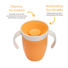 Munchkin, Miracle 360°, kubek treningowy z uchwytami, pomarańczowy, 207 ml