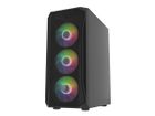 Natec, Fury Shobo SH4F RGB Midi Tower, obudowa komputerowa z oknem, czarna