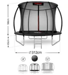 Neo-Sport, trampolina ogrodowa, profilowana, z siatką wewnętrzną, 10ft/312 cm